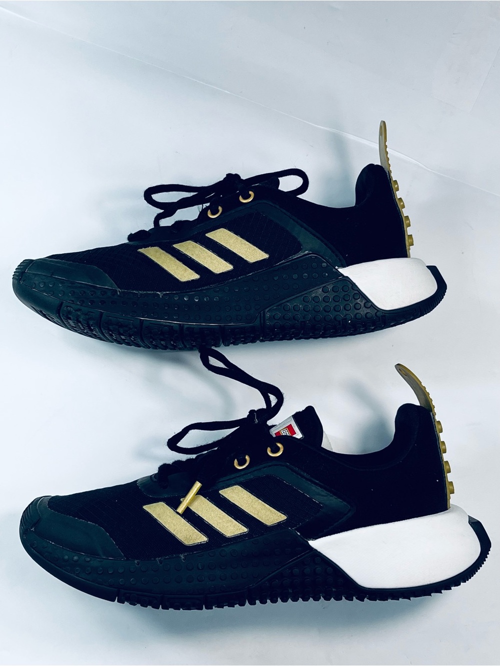 Adidas X Lego Sport J2 Kids Athletic Sneaker #FY8444 Black Gold Youth Size:4Y